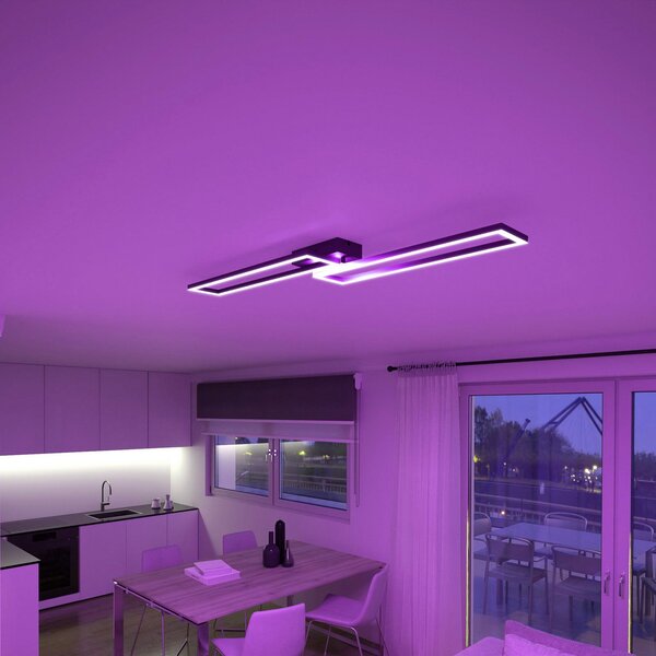Tint Müller Licht zatamnjena LED stropna svjetiljka Ciso, RGB, CCT, crna, prigušiva, Crno, Dnevni boravak/blagovaonica, Metal