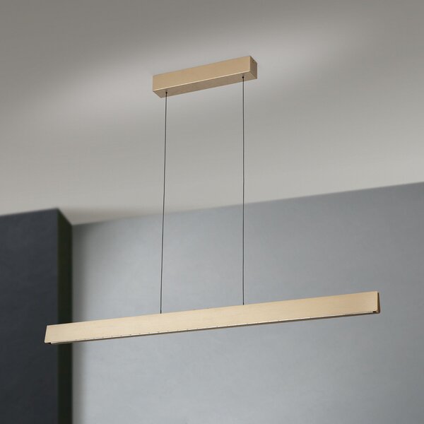 ORION Viseća LED lampa Tara, zlatne boje, dužina 120 cm, aluminij/čelik, prigušiva, Zlato / mjed, Dnevni boravak/blagovaonica, Metal