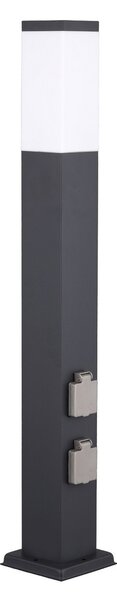G & L Handels GmbH Putna svjetiljka 400166140, visina 80cm, V2A, antracit, 2 utičnice, prigušiva, Crno, Nehrđajući čelik