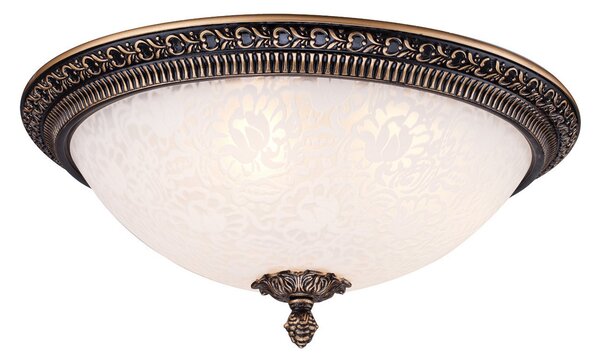 Maytoni stropna lampa Pascal, antička bronca Ø 37 cm staklo/metal, prigušiva, Bronca / stari mesing, Dnevni boravak/blagovaonica, Staklo
