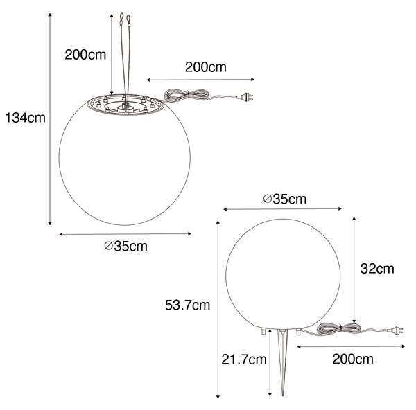 Pametna vanjska svjetiljka bijela 35 cm IP65 uklj. WiFi A60 - Nura