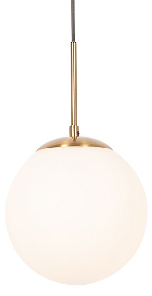 Art Deco viseća lampa zlatna s opalnim staklom - Flore
