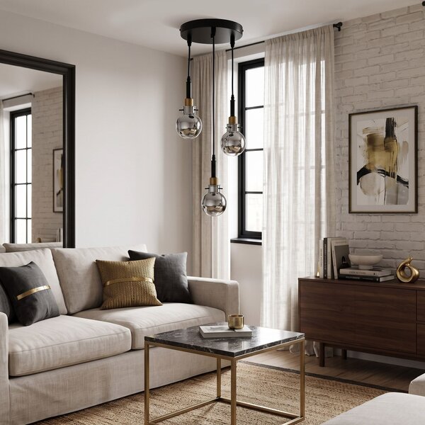 Lampa Wisząca APP1125-3CP Black Gold