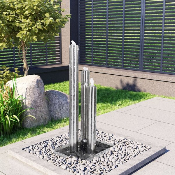 VidaXL Vrtna fontana srebrna 48 x 34 x 88 cm od nehrđajućeg čelika
