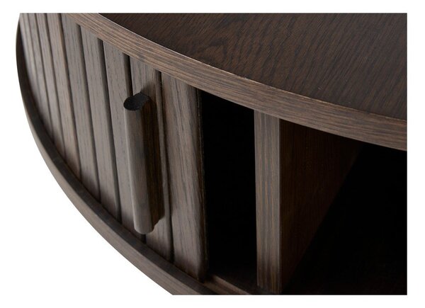 Okrugao stolić za kavu u dekoru hrasta u tamnoj prirodnoj boji ø 85 cm Meta – Unique Furniture