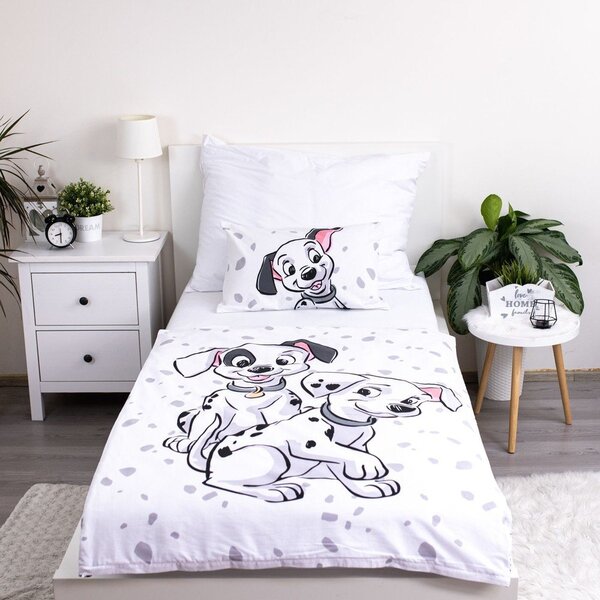 Bijela pamučna dječja posteljina za dječji krevetić 100x135 cm 101 Dalmatians – Jerry Fabrics