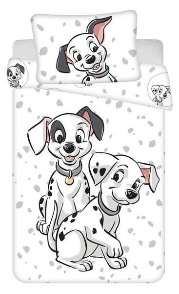 Bijela pamučna dječja posteljina za dječji krevetić 100x135 cm 101 Dalmatians – Jerry Fabrics