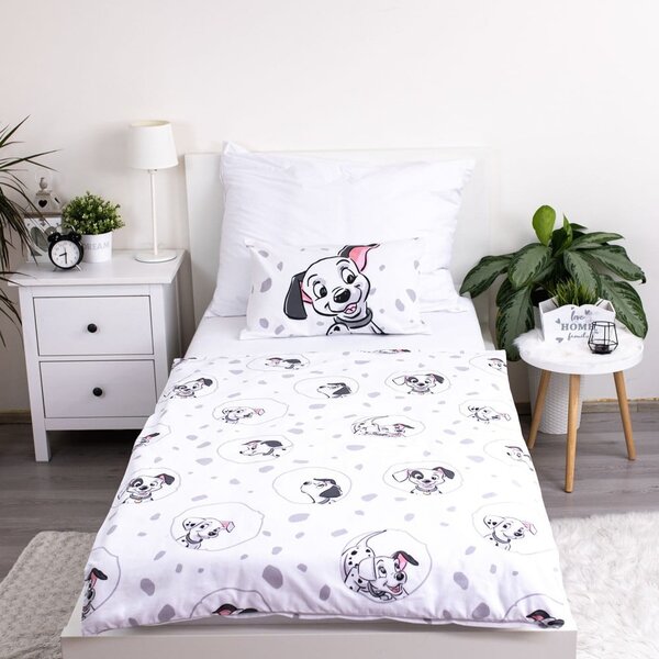 Bijela pamučna dječja posteljina za dječji krevetić 100x135 cm 101 Dalmatians – Jerry Fabrics