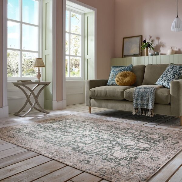 Zeleni periv tepih 152x230 cm Beau Floral – Flair Rugs