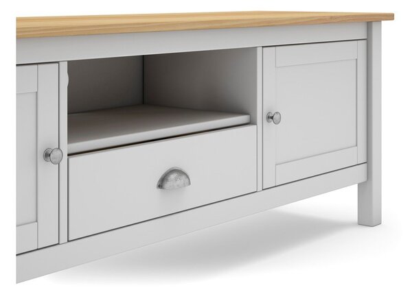 Bijelo/natur TV stol od borovine 158x53 cm Misti - Marckeric