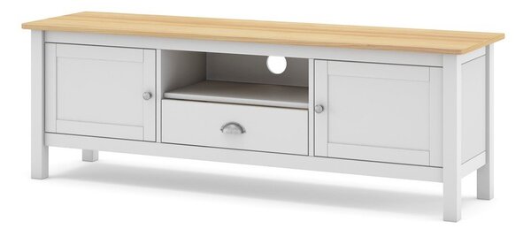 Bijelo/natur TV stol od borovine 158x53 cm Misti - Marckeric