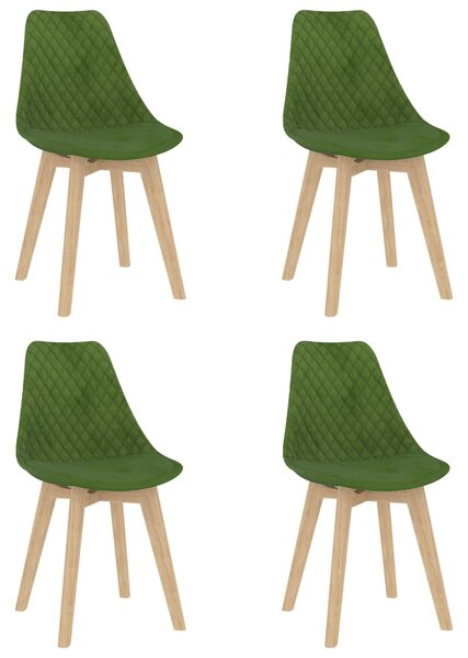 VidaXL Blagovaonske stolice 4 kom svjetlozelene baršunaste