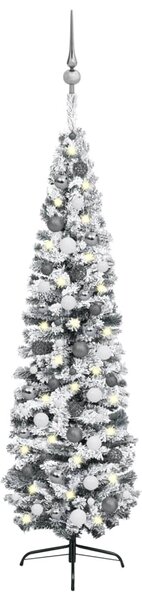 VidaXL Usko umjetno božićno drvce LED s kuglicama zeleno 180 cm