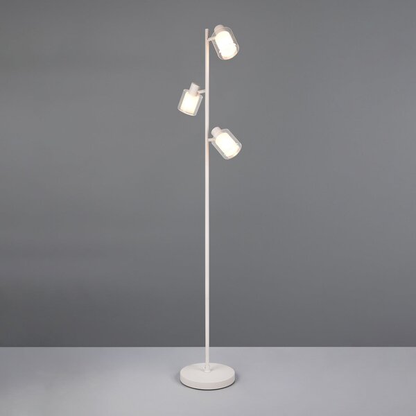 Reality Leuchten Podna lampa Neralo, svijetlosiva, metal, visina 154,5 cm, E14, Sivo, Dnevni boravak/blagovaonica, Metal