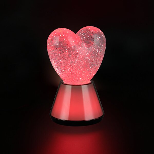 Reality Leuchten Estella Heart LED stolna lampa, dimljena, plastika, USB priključak, Sivo, rasadnik, Plastika