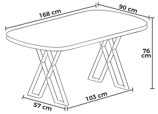 Blagovaonski stol (za 6 osoba) Kayle (bijela)