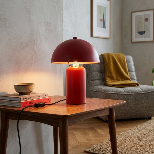 Reality Leuchten Stolna lampa Enya, crvena, metal, visina 25,5 cm, E14, Crvena, Dnevni boravak/blagovaonica, Metal