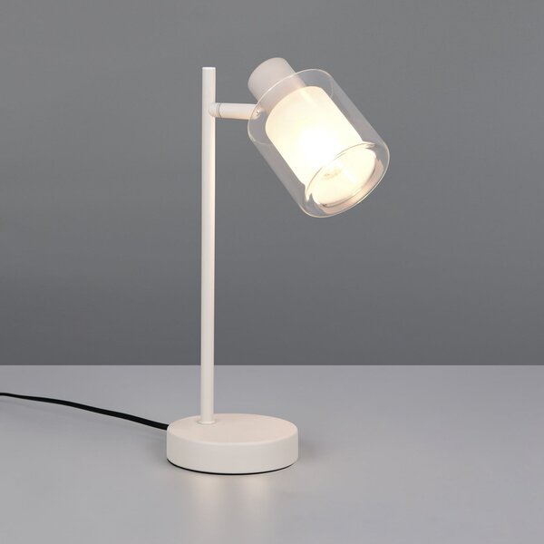 Reality Leuchten Stolna lampa Neralo, svijetlosiva, metal, visina 35,5 cm, E14, Sivo, Dnevni boravak/blagovaonica, Metal