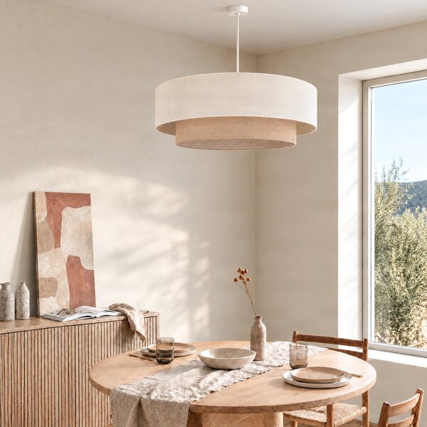 Viseće Svjetiljka Duolla, Boho, Bež, Spavaća soba, Tkanina / tekstil, Boho