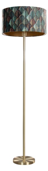 Podna lampa od mesinga s baršunastom abažurom dizajna lista i zlatnom unutrašnjošću 50/50/25 - Simplo