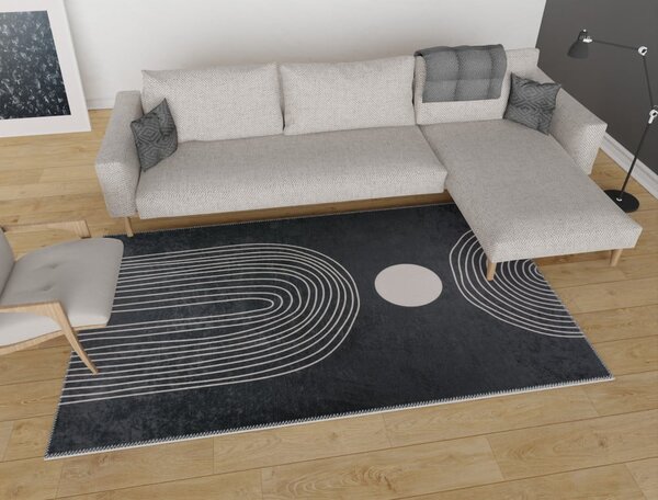 Antracitno sivi perivi tepih 160x230 cm – Vitaus