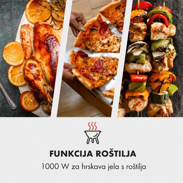 Klarstein FINE DINESTY, 1000W, 23L, 2u1 Mikrovalna pećnica, RETRO, 12 programa, crvena