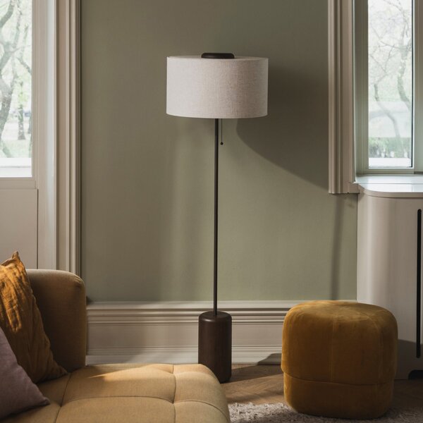 Globen Lighting Bosco podna lampa, bež/smeđa, visina 144 cm, Bež, Dnevni boravak/blagovaonica, Drvo
