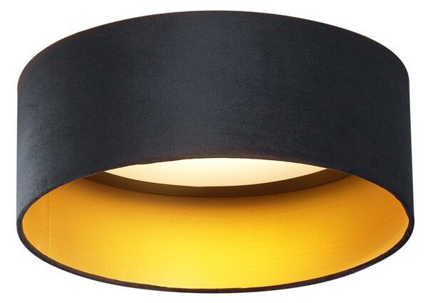 Moderna stropna svjetiljka crni baršun 40 cm uklj. LED s 3-stupanjskim prigušivanjem - Sue
