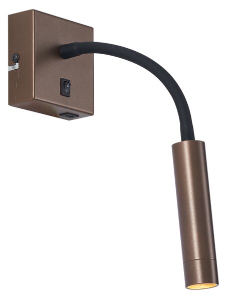 Moderna brončana zidna svjetiljka s USB-C priključkom - Gosna