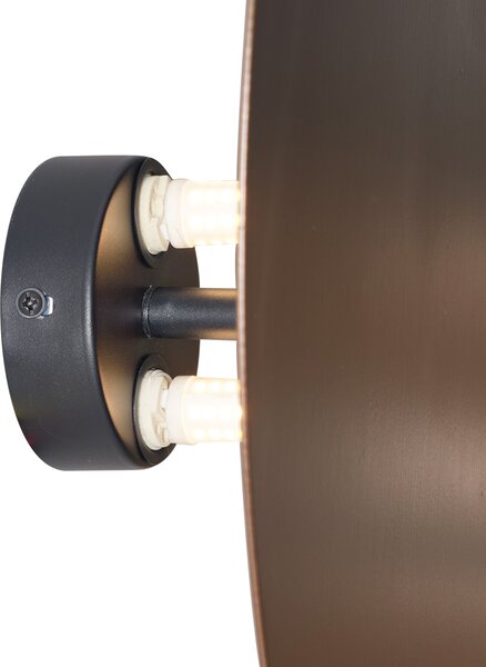Dizajnerska zidna svjetiljka brončana organska 32 cm 2-svjetla - Pulley