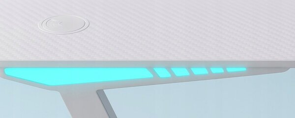 Igraći stol s RGB LED pozadinskim osvjetljenjem u bijeloj boji Širina: 60 cm | Duljina: 120 cm