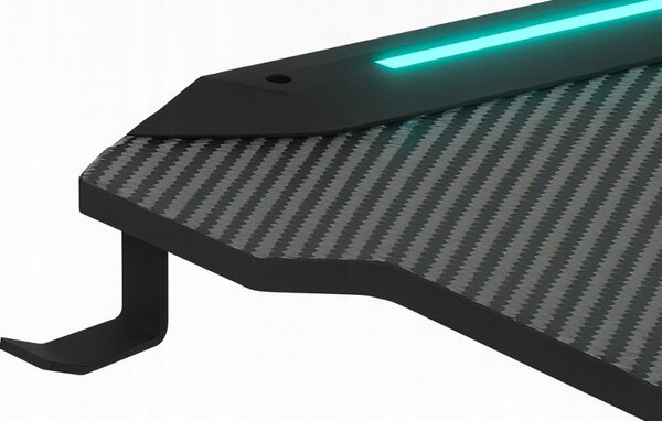 Igraći stol s RGB LED pozadinskim osvjetljenjem crne boje Širina: 60 cm | Duljina: 120 cm