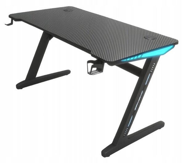 Igraći stol s RGB LED pozadinskim osvjetljenjem crne boje Širina: 60 cm | Duljina: 120 cm