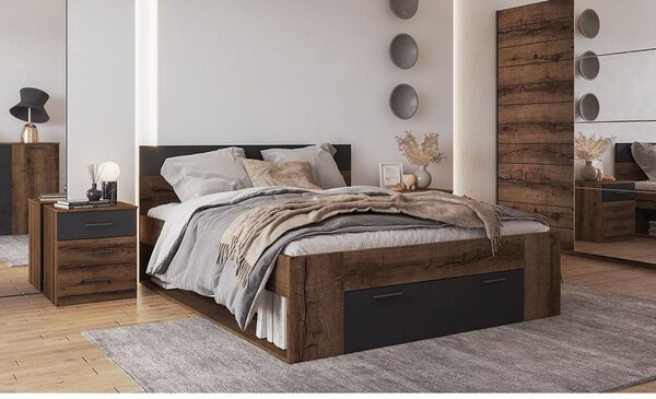 Zondo.hr Bračni krevet 160 cm Benson Tip 91 (hrast monastery + crna) . Akcija -17%. 602049