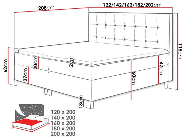 Zondo.hr Bračni krevet 160cm Citar (bež). 1122025