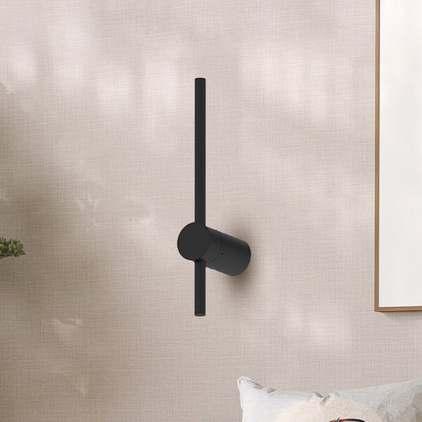 Milagro Lighting LED zidna svjetiljka Swing, visina 30 cm, CCT, metalna, crna, Crno, Dnevni boravak/blagovaonica, Metal