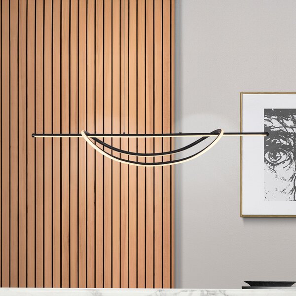 Milagro Lighting LED viseća svjetiljka Ambar, metalna, crna, 4000 K, Crno, Dnevni boravak/blagovaonica, Metal