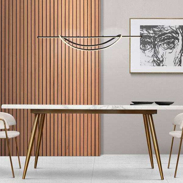 Milagro Lighting LED viseća svjetiljka Ambar, metalna, crna, 4000 K, Crno, Dnevni boravak/blagovaonica, Metal