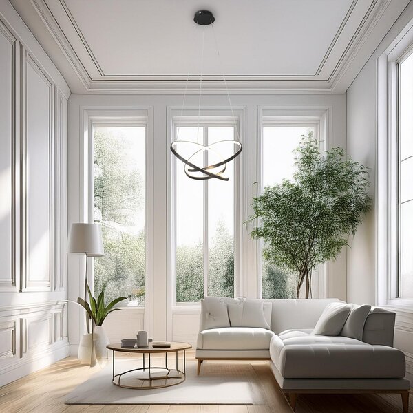 Milagro Lighting Empoli LED viseća svjetiljka, metalna, crna, 4000 K, Crno, Dnevni boravak/blagovaonica, Metal