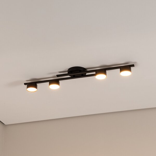 EMIBIG LIGHTING Stropna lampa Fragment, crna, dužina 86 cm, metal, 4 žarulje., prigušiva, Crno, Dnevni boravak/blagovaonica, Metal