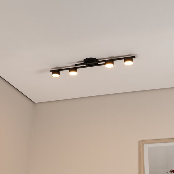 EMIBIG LIGHTING Stropna lampa Fragment, crna, dužina 86 cm, metal, 4 žarulje., prigušiva, Crno, Dnevni boravak/blagovaonica, Metal