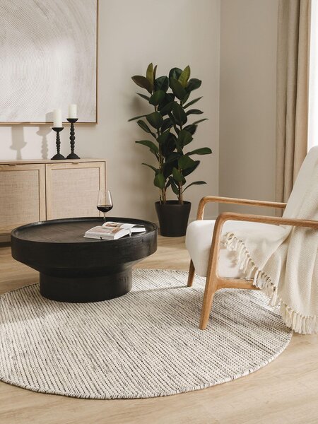 Tepih Rocco Beige Black Round