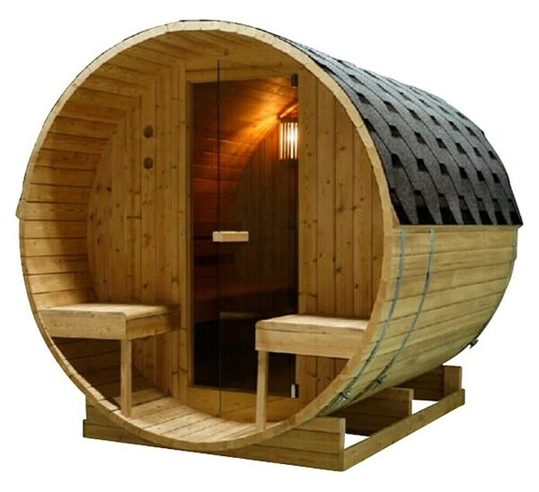 Sanotechnik Sauna u obliku bačve Bergen (Drvo, Smreka, D x Š x V: 220 x 189 x 191,5 cm)