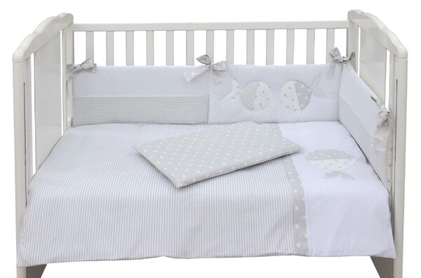 Magic Baby komplet posteljine Ribice 4-dijelni, 120x60/130x65 cm, 100% pamuk