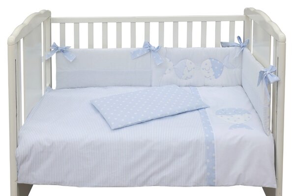 Magic Baby komplet posteljine Ribice 4-dijelni, 120x60/130x65 cm, 100% pamuk