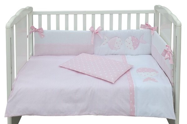 Magic Baby komplet posteljine Ribice 4-dijelni, 120x60/130x65 cm, 100% pamuk