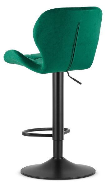 Barska stolica s crnom nogom WEST VELVET, zelena
