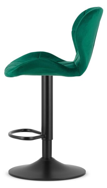 Barska stolica s crnom nogom WEST VELVET, zelena