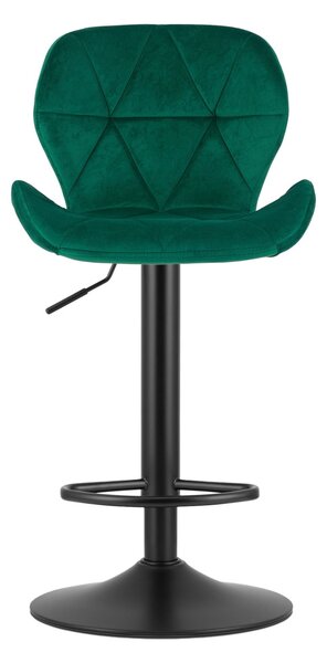 Barska stolica s crnom nogom WEST VELVET, zelena
