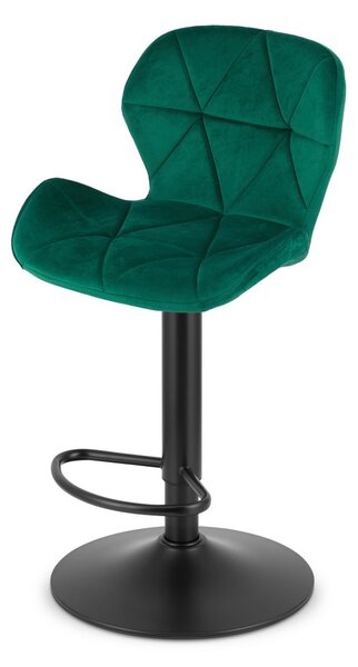 Barska stolica s crnom nogom WEST VELVET, zelena